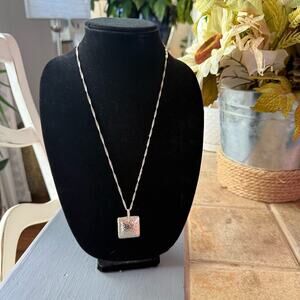 Silpada Solid Square Pendant & 925 Sterling Silver Necklace